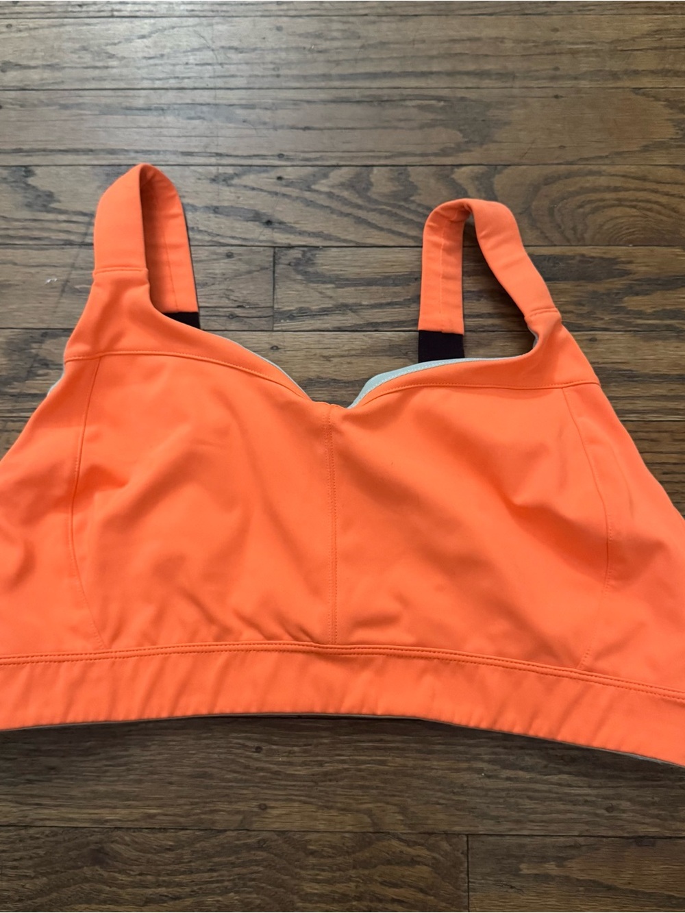 Oiselle Esther Crackle Orange Running Sports Bra 10 EUC